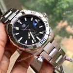 Super Clone Tag Heuer Aquaracer Calibre 5 Watch SS Black Dial Swiss Automatic